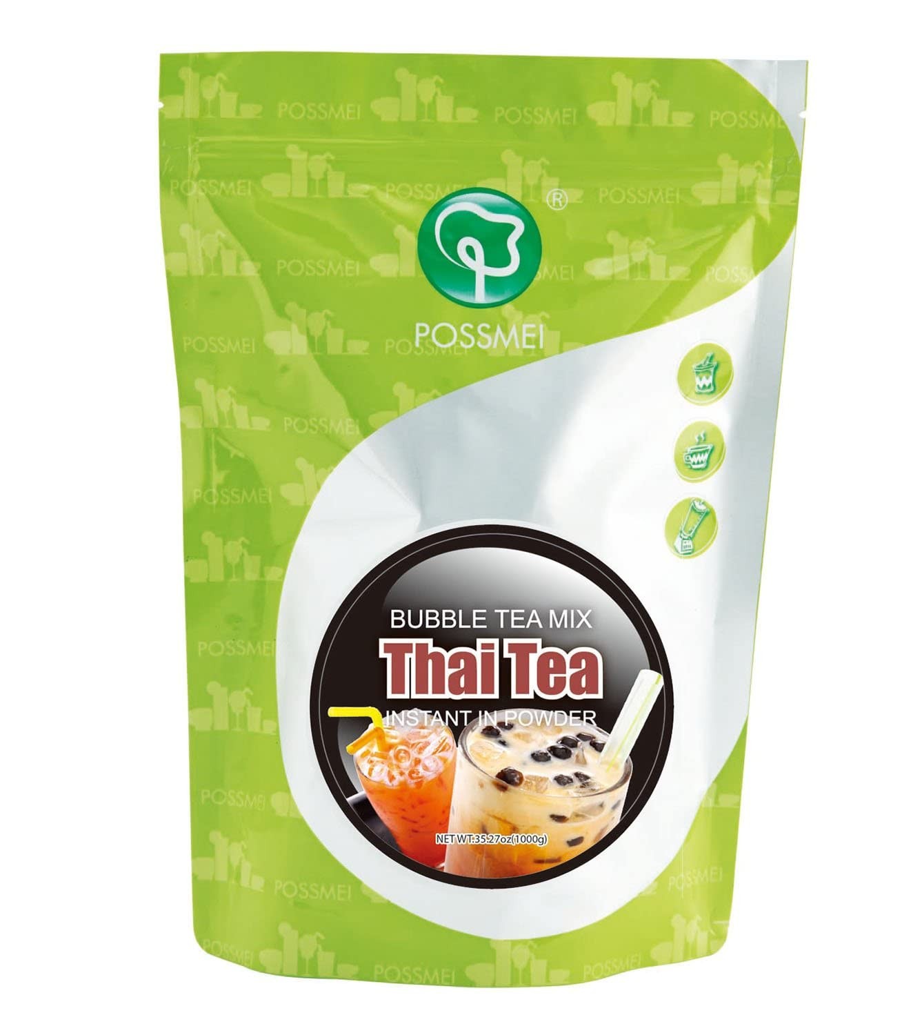 Possmei Thai Tea Powder Mix for Thai Milk Tea Boba Drinks 1.1 lb