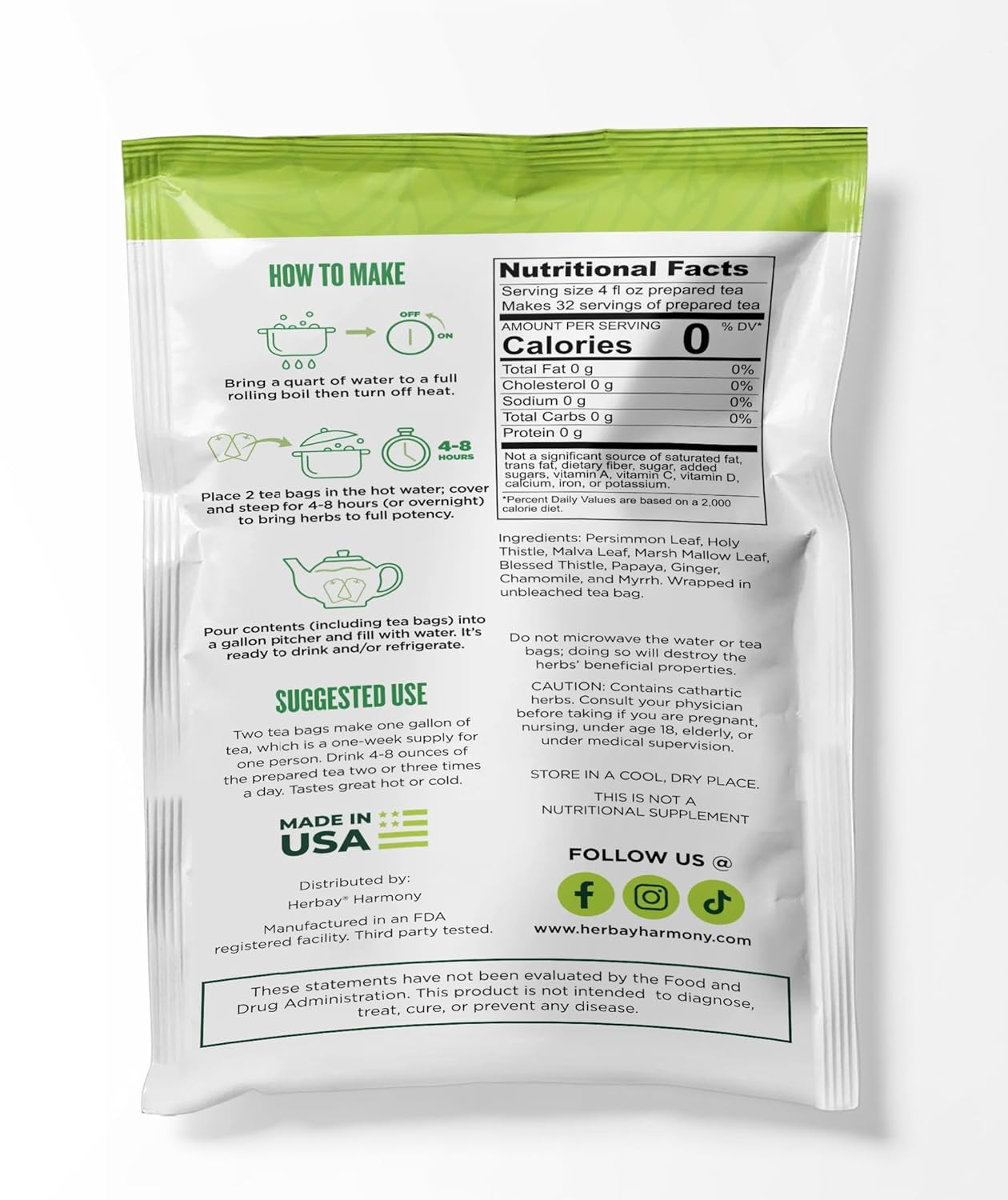 Organic Detox Tea – Caffeine-Free Digestive Blend, 24 Pack