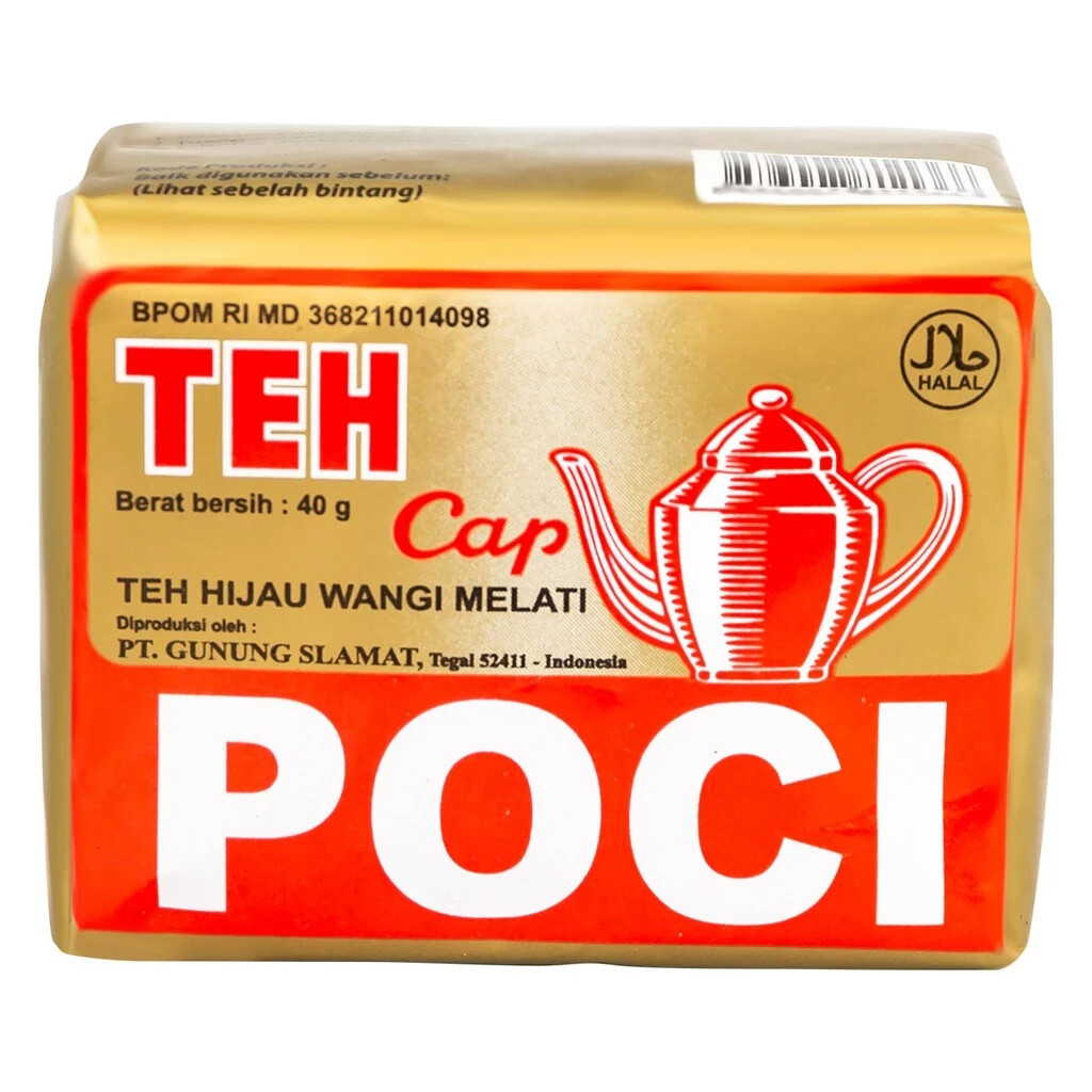 Teh Cap Poci, Teh Hijau Wangi Melati, Gold Pack, 40g (Pack of 1)
