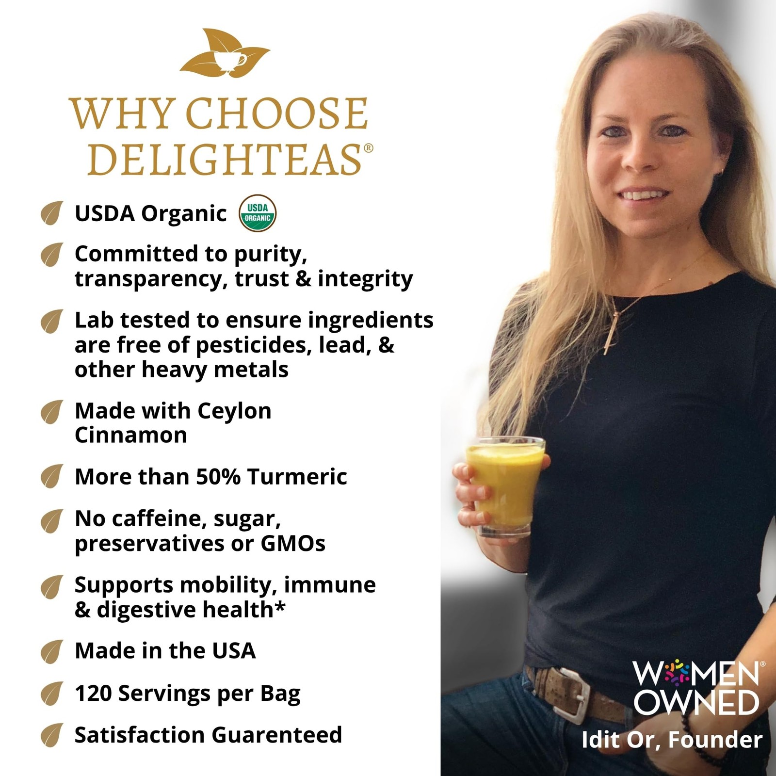 Organic Golden Milk Powder with Turmeric, Ginger, Ceylon Cinnamon | Ayurvedic…