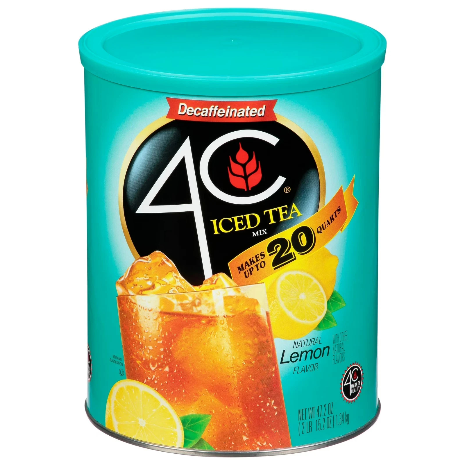4C Decaf Iced Tea Mix, Lemon, 47.2 oz, 1 Ct…