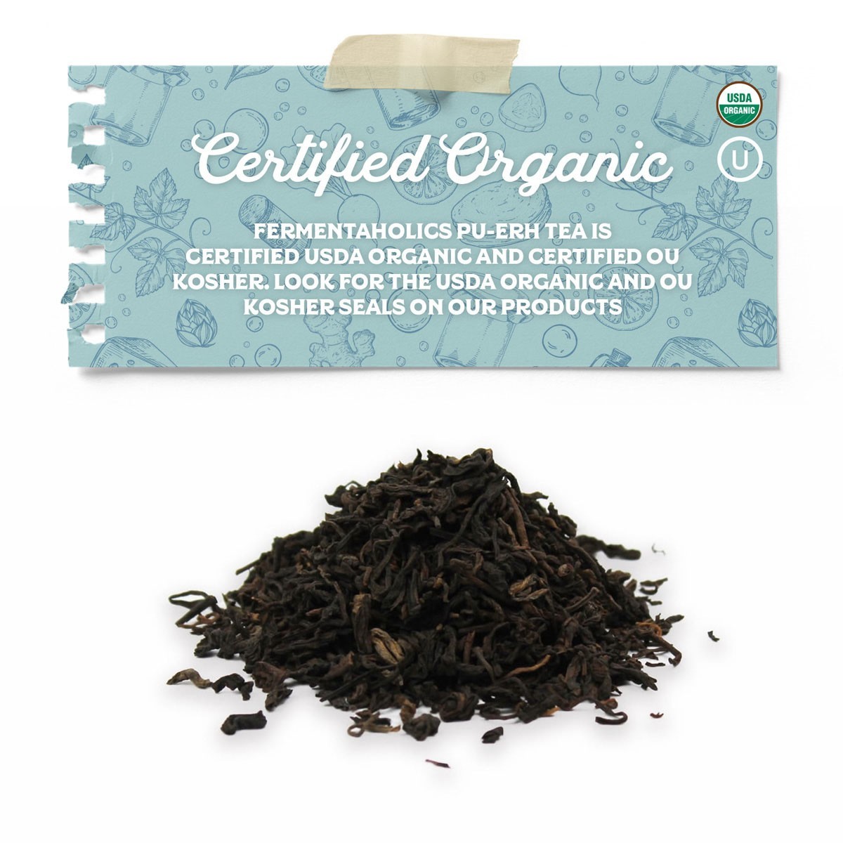 Fermentaholics USDA Certified Organic Loose-Leaf Pu-Erh Tea – 4 oz