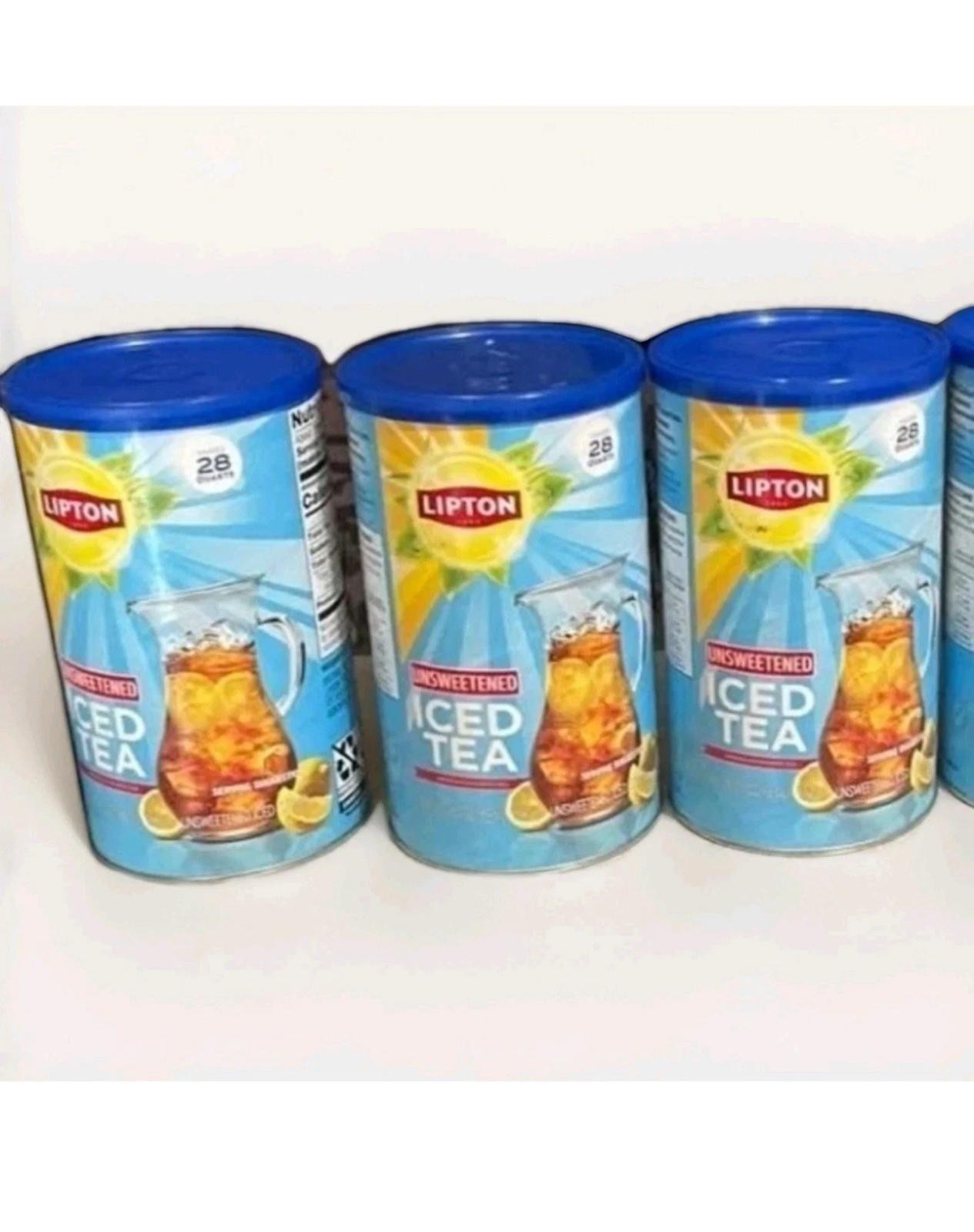 3 PACK NEW Lipton Caffeinated Unsweetened Instant Iced Tea 28 Quarts EXP. 11/26