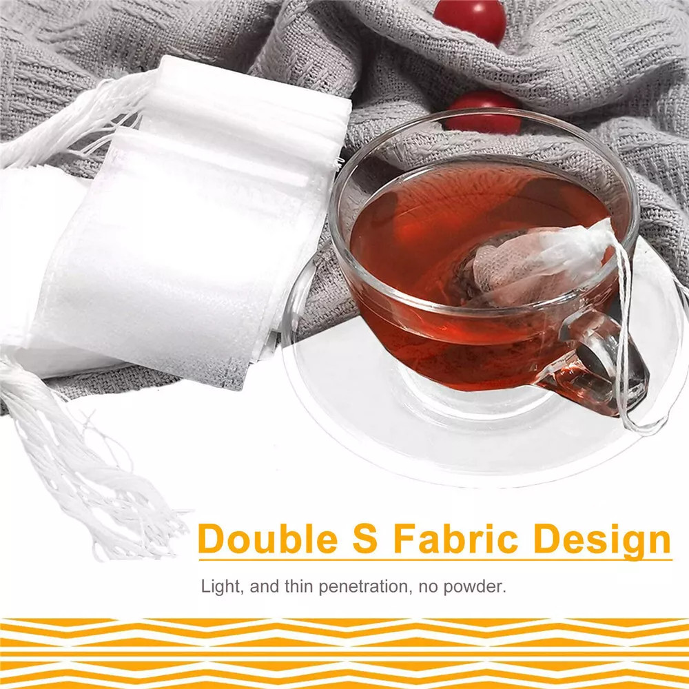 400Pcs Disposable Tea Bag Drawstring Flip Empty Teabags Herb Loose Tea Filters