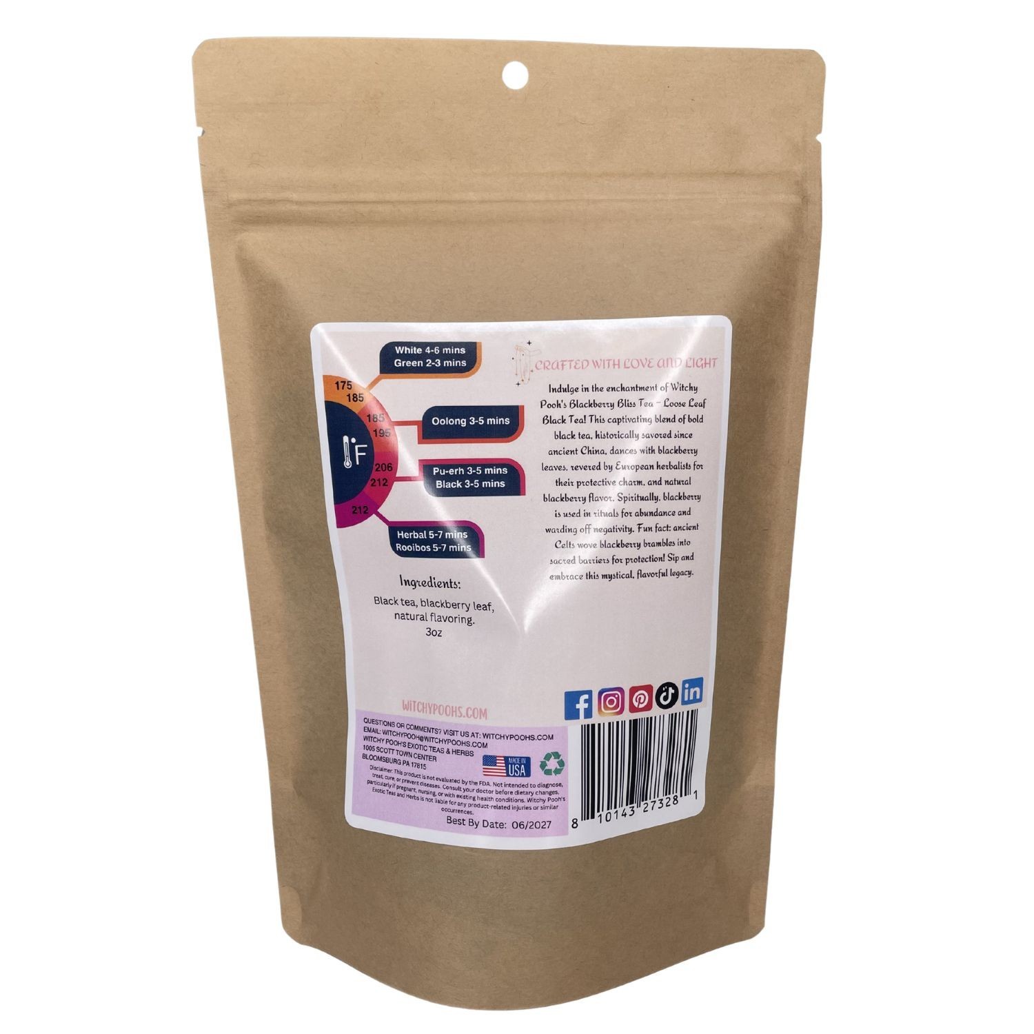 Witchy Pooh’s Blackberry Bliss Loose Leaf Blackberry Flavored Black Tea