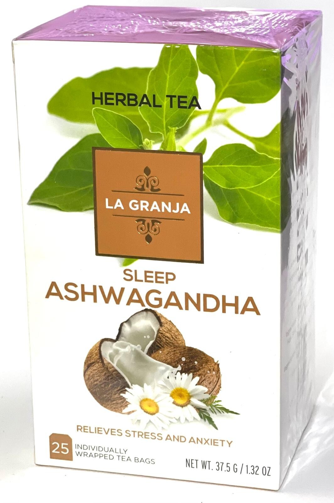 Ashwagandha Root Tea – Herbals Pure Herbal Tea (25 Count) Coconut Flavor