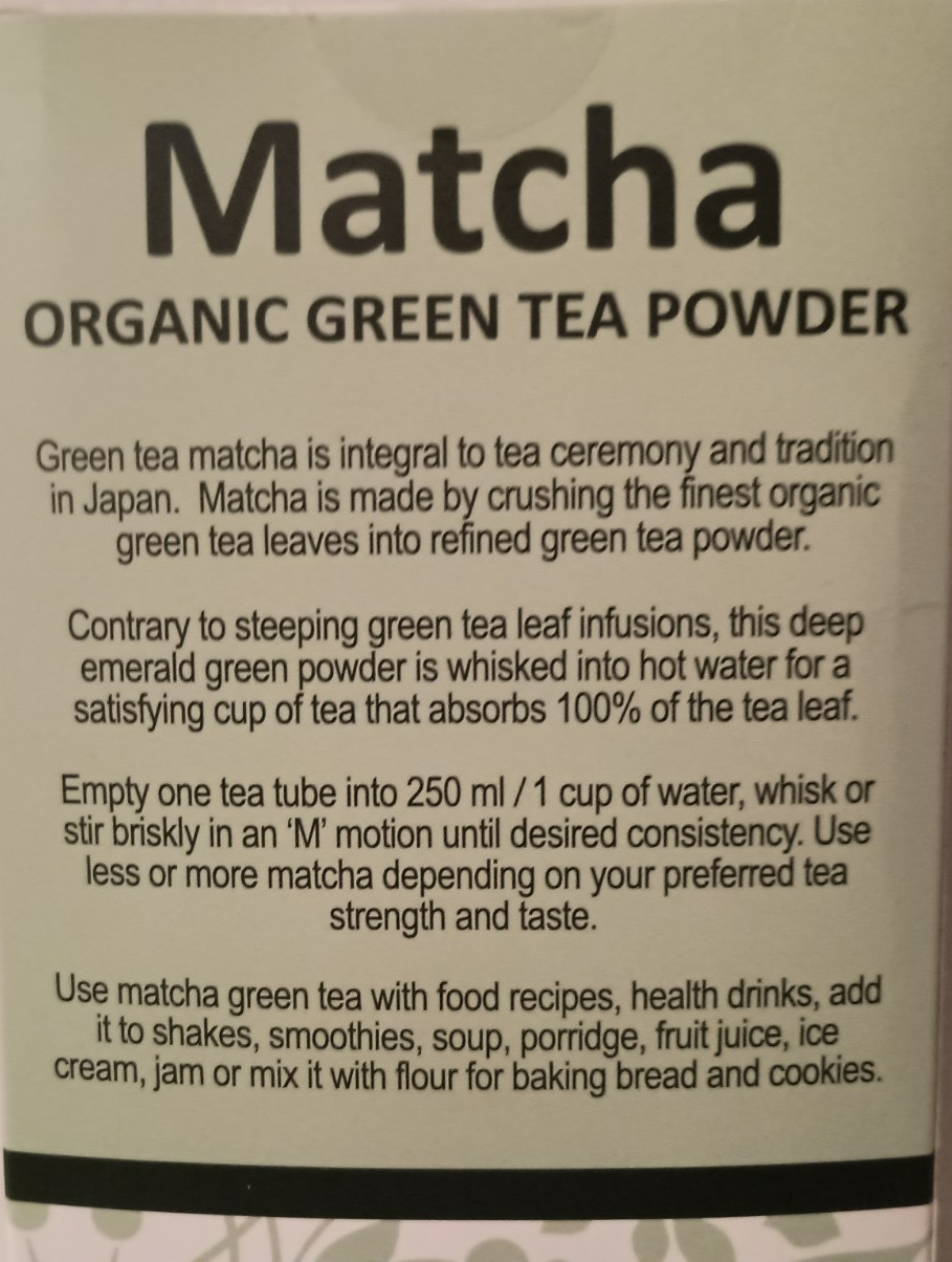 Harmony® Pure Organic Matcha Green Powder on-the-go Tea Tubes 80 Ct Box 10/2027