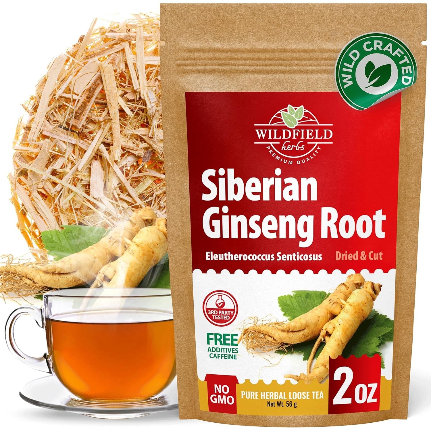 2oz Siberian Ginseng Herbal Tea – Antioxidant Rich & Gluten-Free