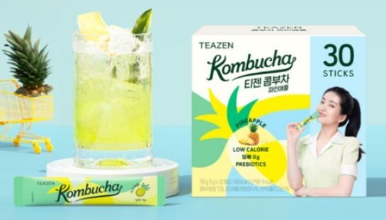 Teazen Kombucha Pineapple 5g x 30 Sticks | Korean Kombucha Drink Powder | K-FOOD