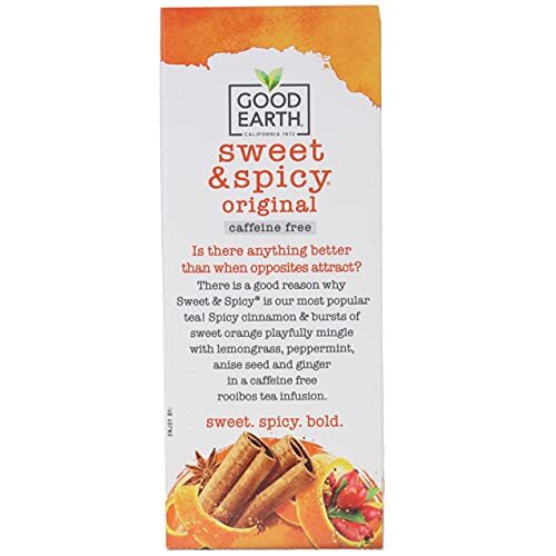 Good Earth Sweet & Spicy Flavored 25 Tea Bags 4 Assorted Flavor Names , Sizes