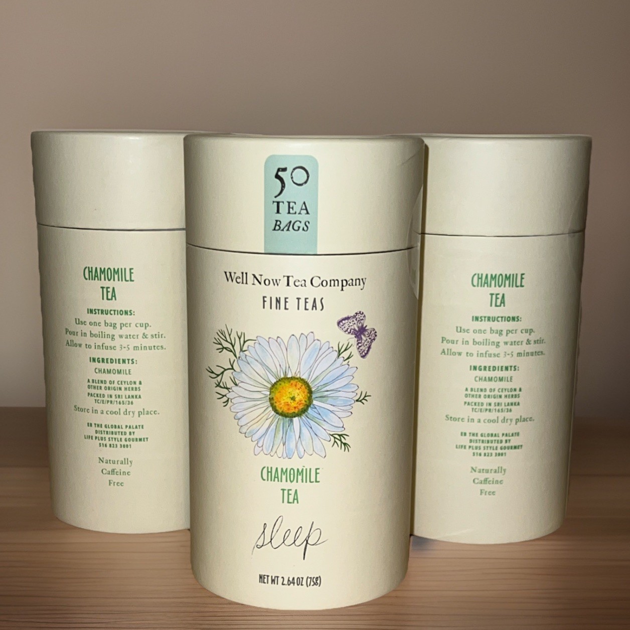 2X WELL NOW TEA Co 🫖 Fine Teas Organic CHAMOMILE TEA SLEEP 100 Bags – 2 tubes