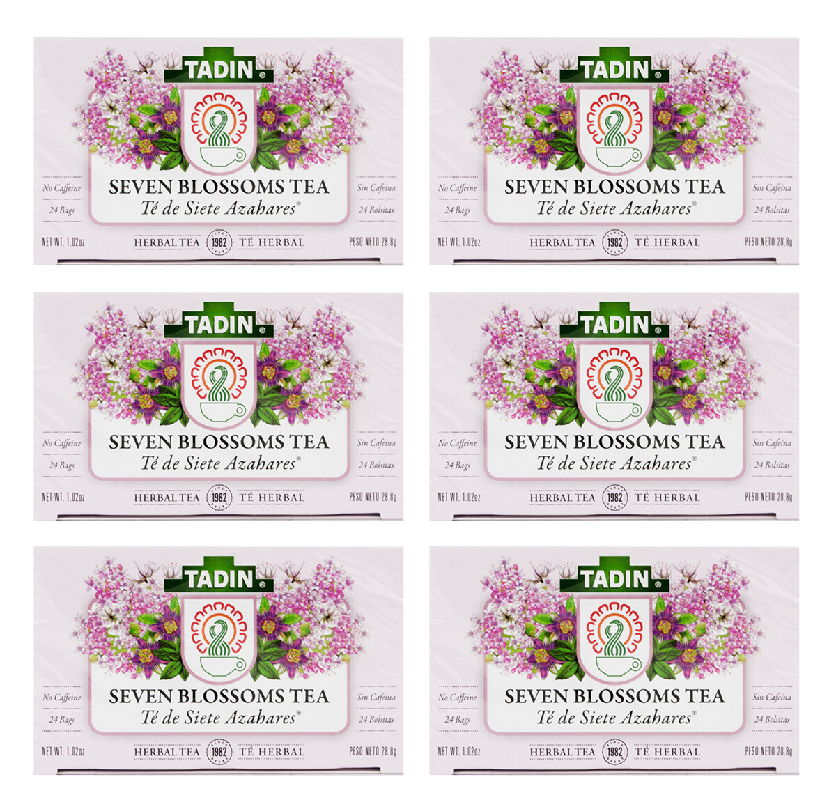 Tadin Siete Azahares (7 Blossoms) Herbal Tea, 24 Bags (6 BOXES) 02/2025