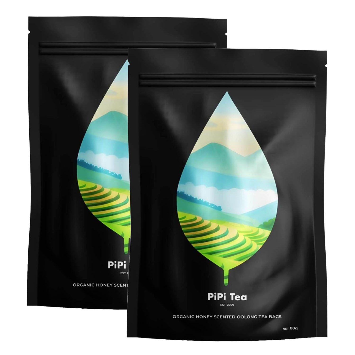 2PACK PiPi Tea Organic Oolong Tea Bags- Whole Leaf,20 Bags(4g Each) Pure Natural