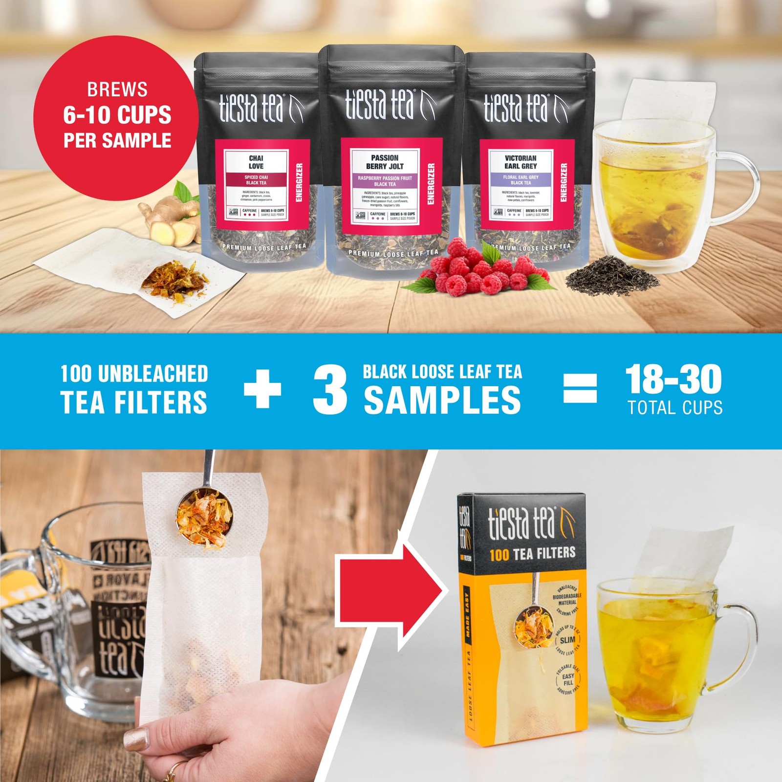 Tiesta Tea – Black Starter Kit, Loose Leaf, Premium 4 Piece Set