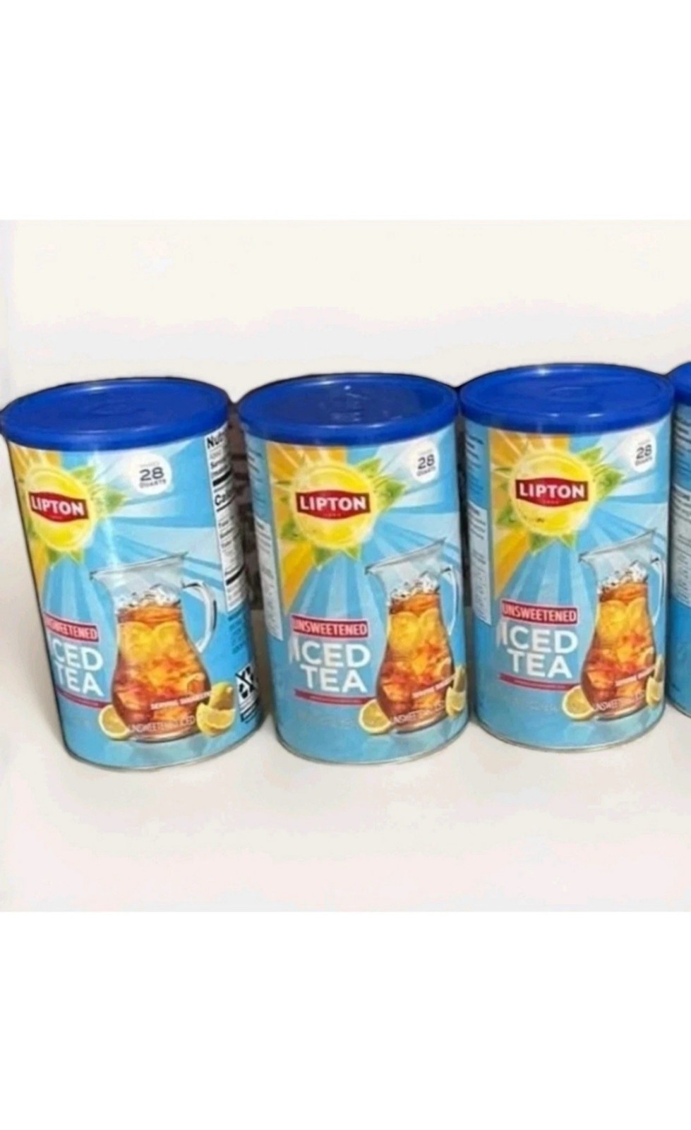 3 PACK NEW Lipton Caffeinated Unsweetened Instant Iced Tea 28 Quarts EXP. 11/26