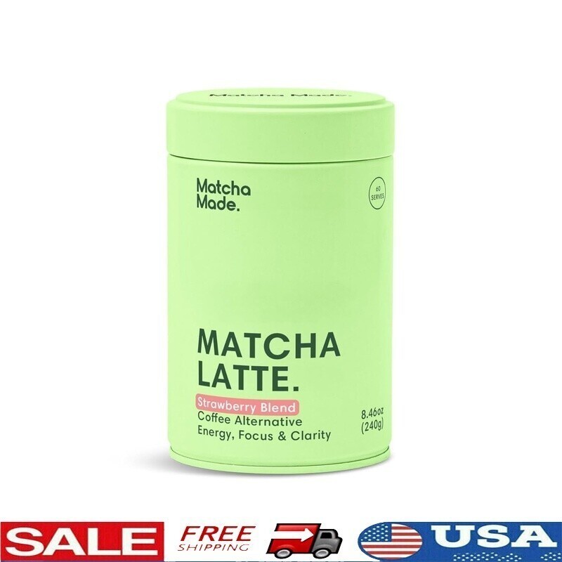 Strawberry Matcha Powder Organic Energy Boost Antioxidants Lattes 60 Servings US