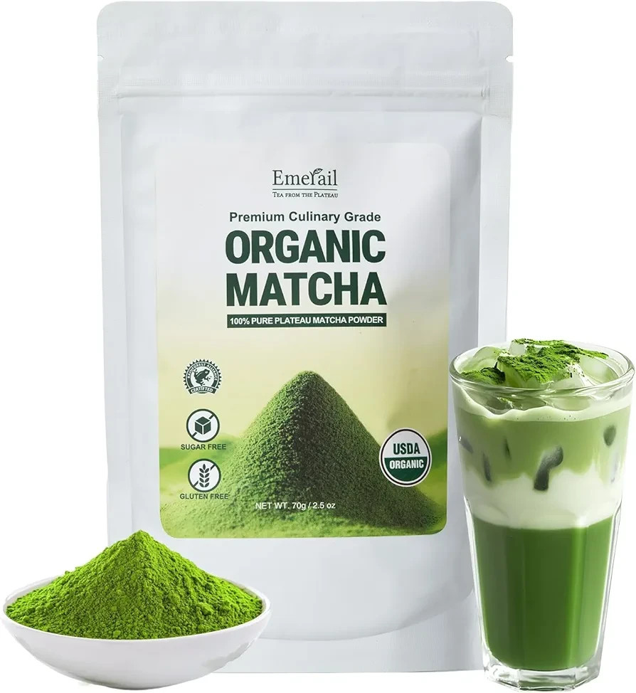 Emerail Organic Matcha Powder, USDA-Certified Pure Matcha Green Tea Powder