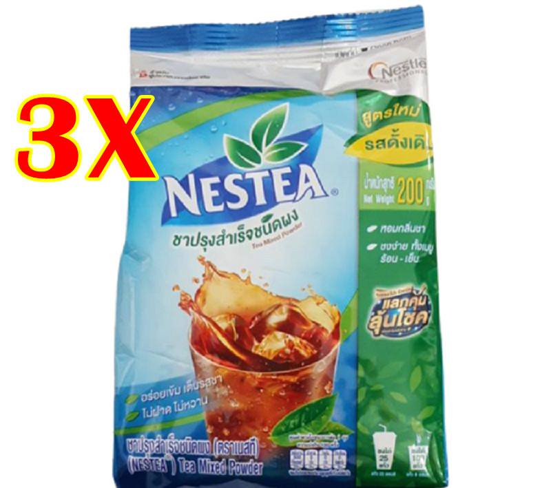 3X NESTEA Unsweetened Tea 200g – Sugar Free Instant Black Tea Powder Keto Thai
