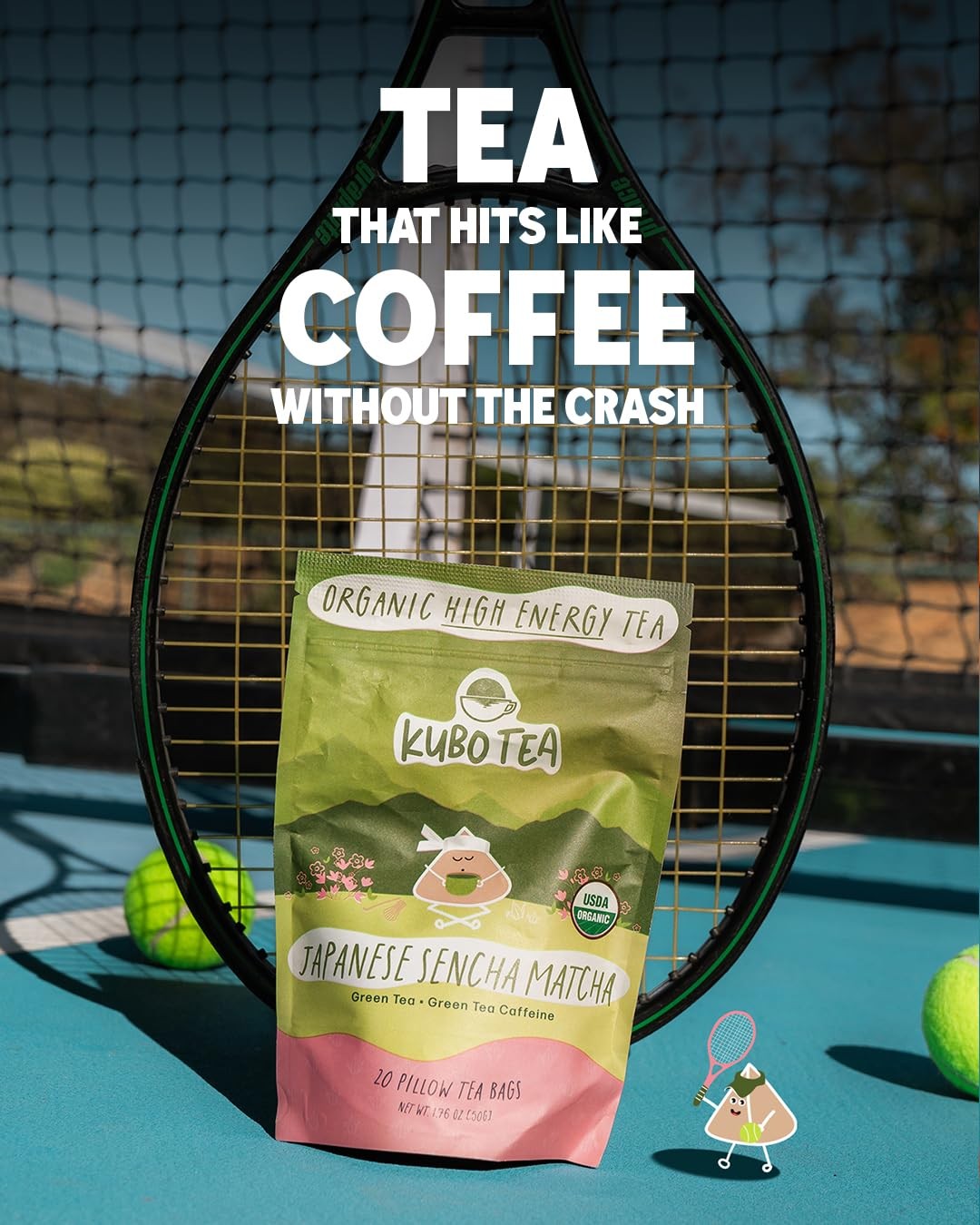 Kubo Japanese Matcha Tea Bags | Organic High Caffeine (140mg) Green Tea + Sen…