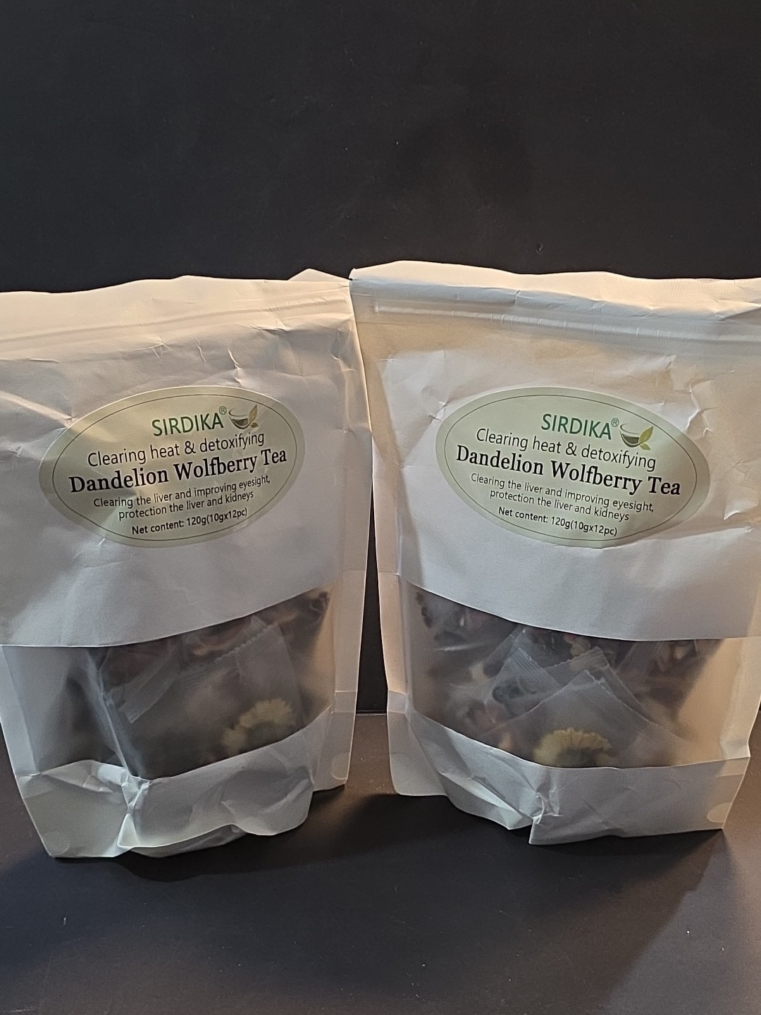 2 dandelion wolfberry tea clearing heat & detoxifying 120g new sealed Exp 4/2026
