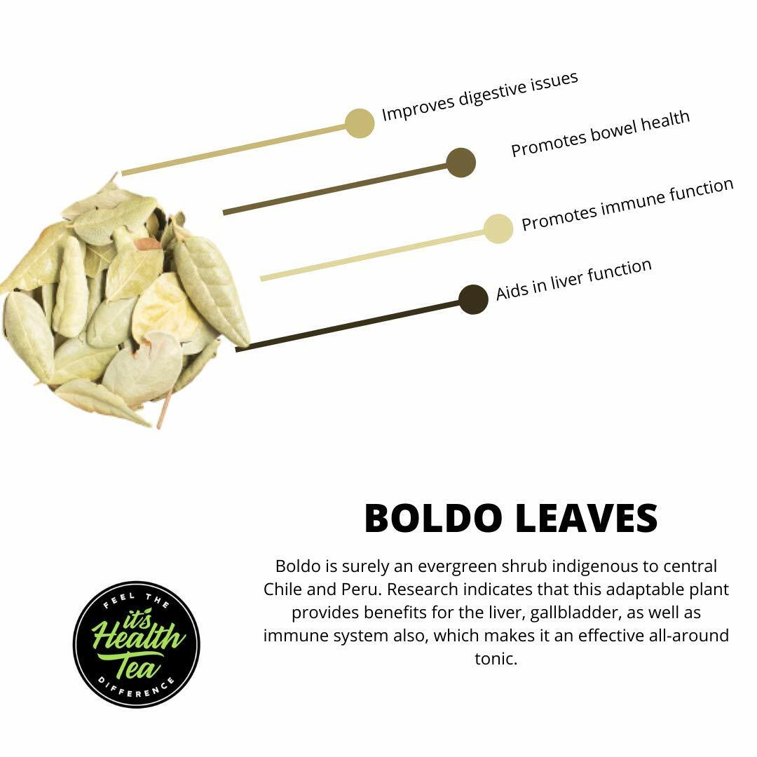 Premium Boldo Tea (30 Tea Bags) Supports Liver & Kidney Health 100% Natural