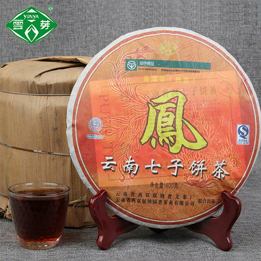 Puwen YUNYA 2006 Puer Ripe Pu-erh “Phoenx” Feng Bing Shu Puerh Tea Cake 400g