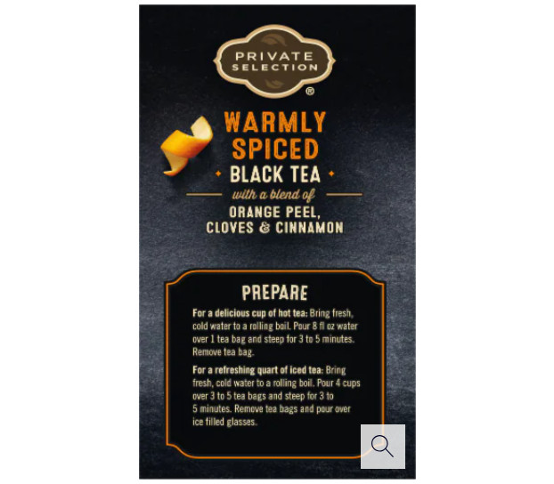 Private Selection Orange Spice Black Tea 3 Pack ( 60 Bags Total ) | EXP 10/2026