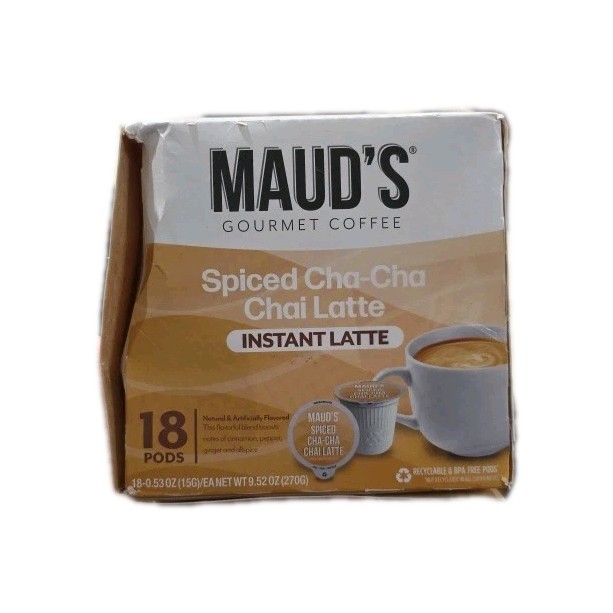 Maud’s Chai Tea Latte Pods, 18 ct, Recyclable Single Serve Tea Pods (Missing 1 )