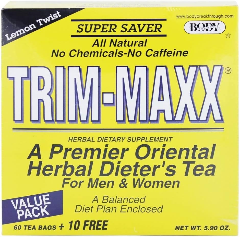 All Natural Diet Trim-Maxx Lemon Tea – 60 Bags of Weight Management Blend