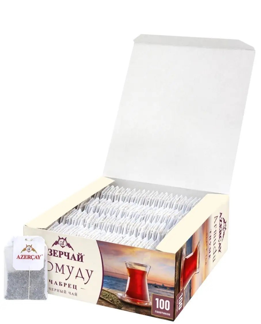 Black Tea Azertea Armudu w/Chebretz Gift /Азерчай С Чебрецом / 100 t/b*1.6gr)