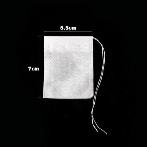 5/50 Pcs Tea Bags Disposable Filter Bags for Tea Infuser with String Heal Seal F