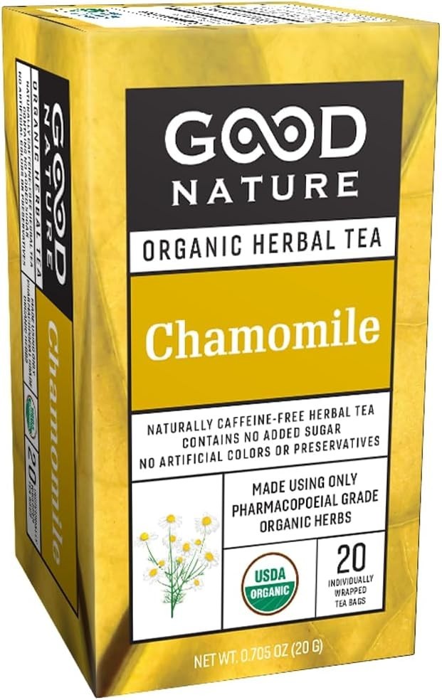 Calm and Relaxing Organic Chamomile Tea – 20 Bags – Naturally Caffeine Free