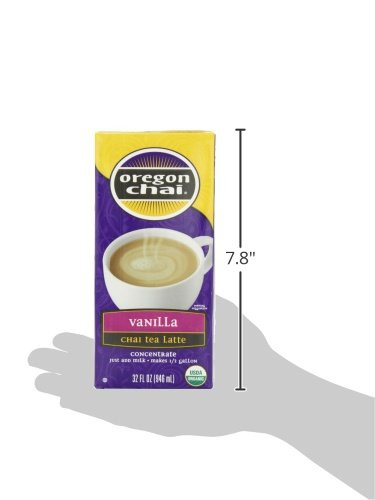 Oregon Chai Vanilla Chai Tea Latte Concentrate 32-Ounce Boxes Pack of 6, Liquid