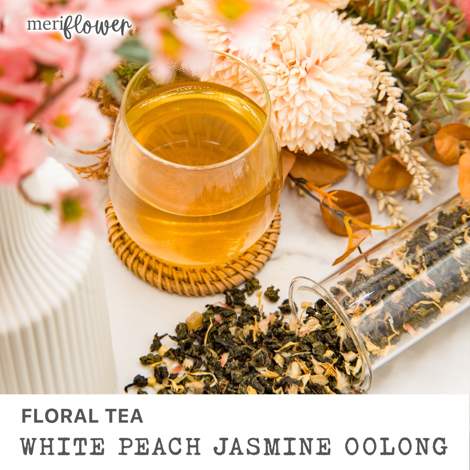 Leafmessage Tea – White Peach Jasmine Oolong Loose Leaf Floral Tea 白桃茉莉烏龍 85g
