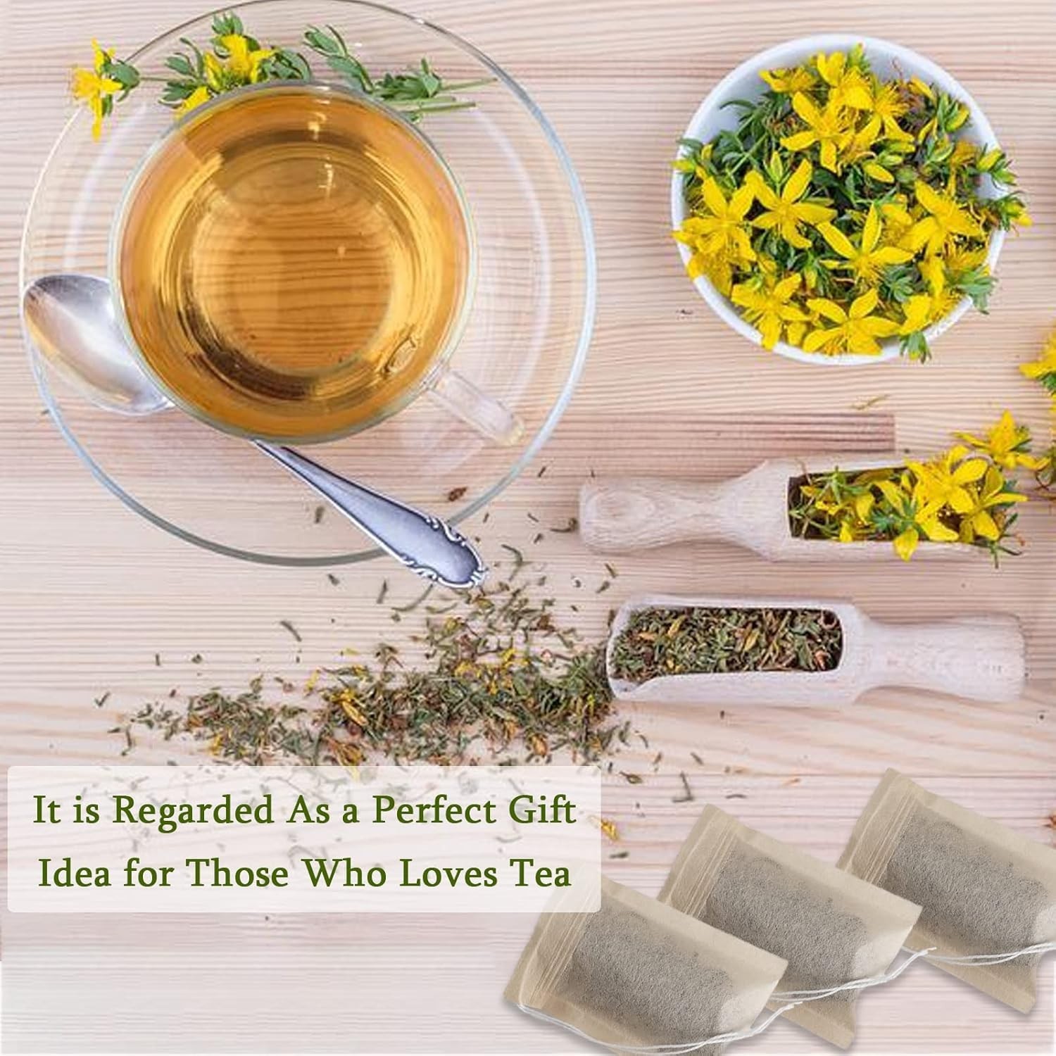 NEPAK 600 Pcs Disposable Tea Filter Bags for Loose Tea,Drawstring Empty Tea