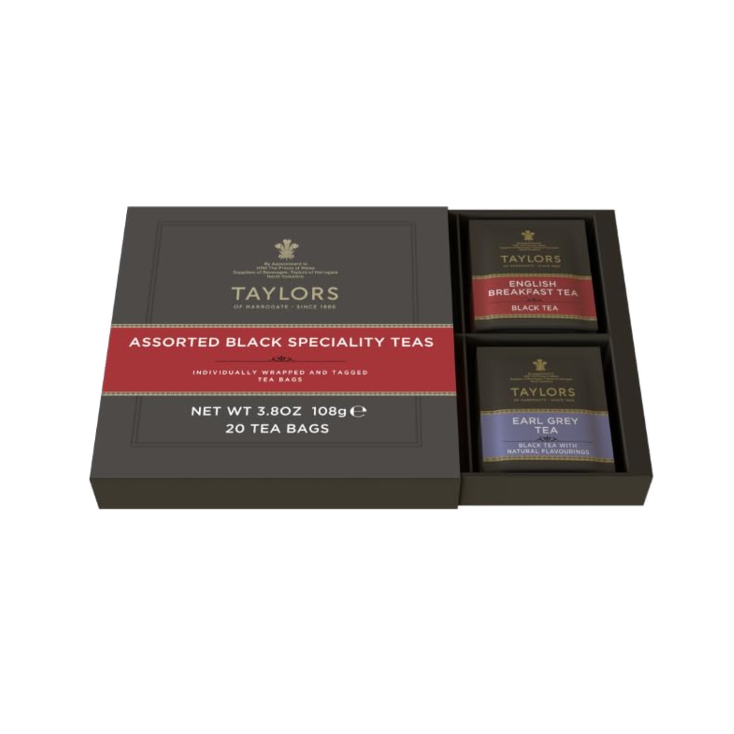 Black Tea Sampler, Assorted Variety Gift Box, 20 Teabags
