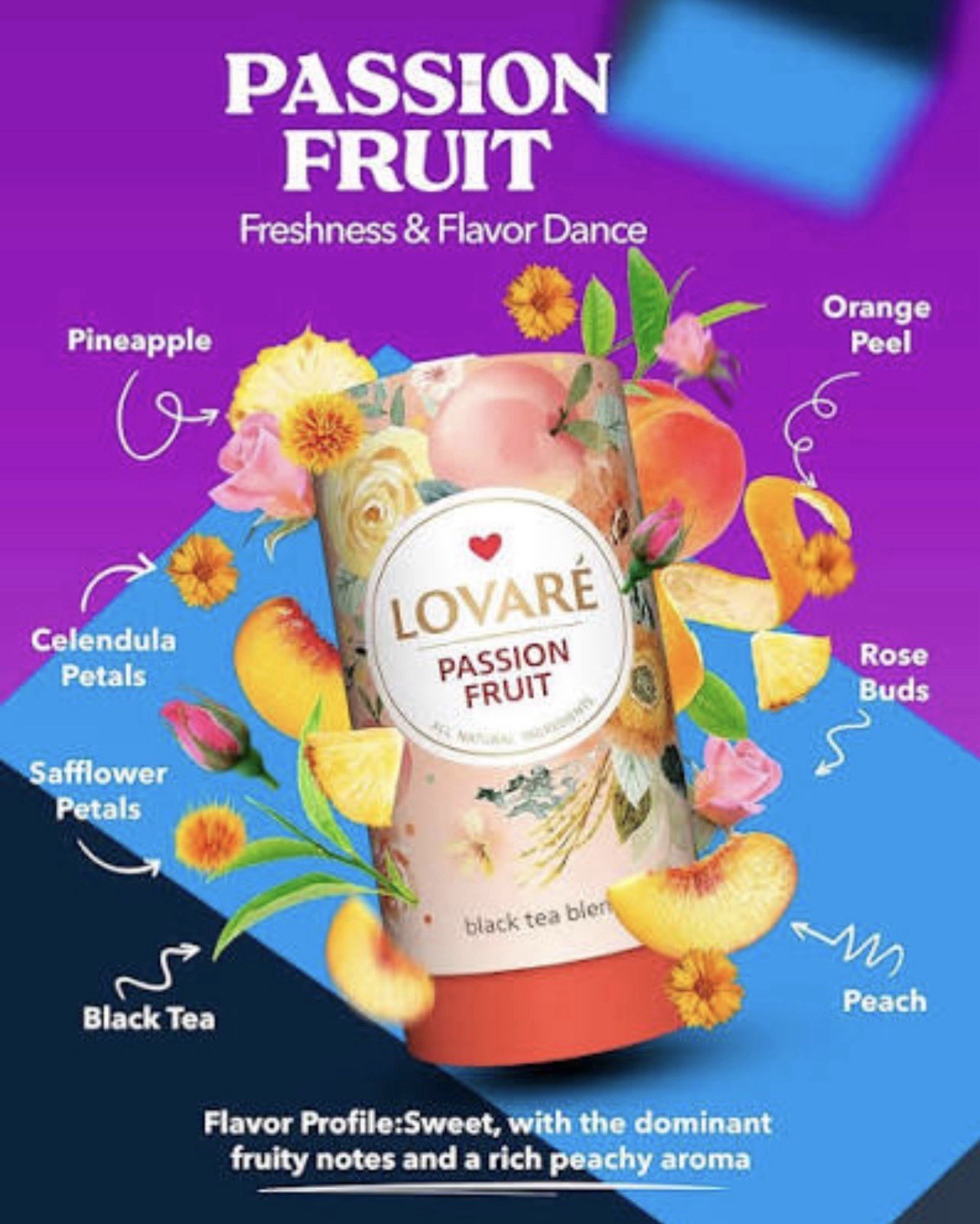 Lovare Passion Fruit Tea Tube 80G | Ukraine | Fresh | New | Free Ship!