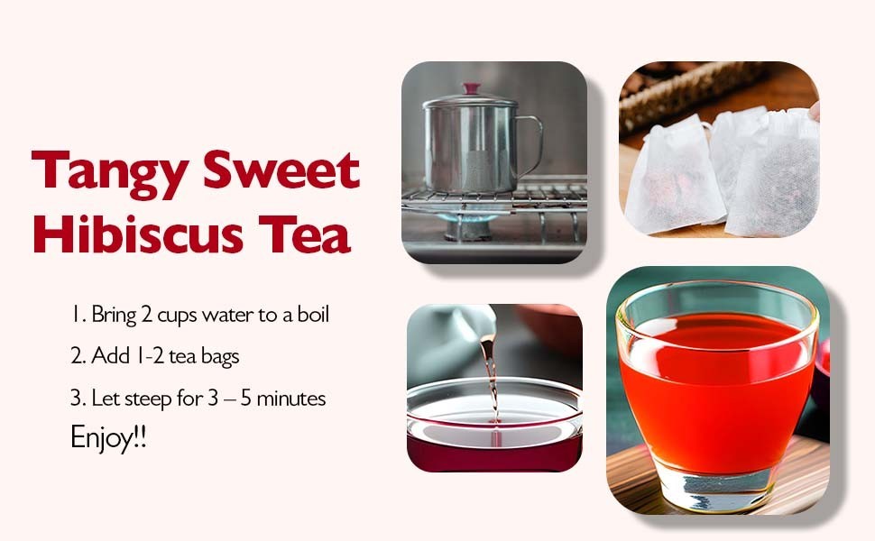 80 Energy Tea Bags, Energy Boost Tea, Hibiscus Moringa Tea Blend, Caffeine Free