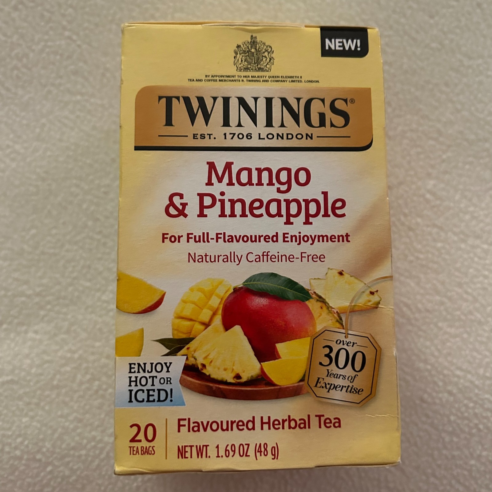 Twinings Mango Pineapple Herbal Tea Caffeine Free 20 Bags Exp 12/16/26