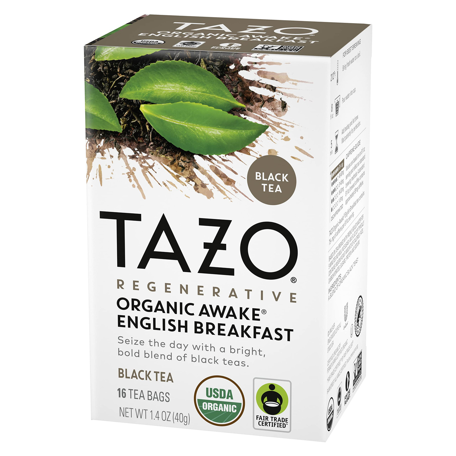Regenerative Organic Awake English Breakfast Black Tea, Fair Trade, Kosher, U…
