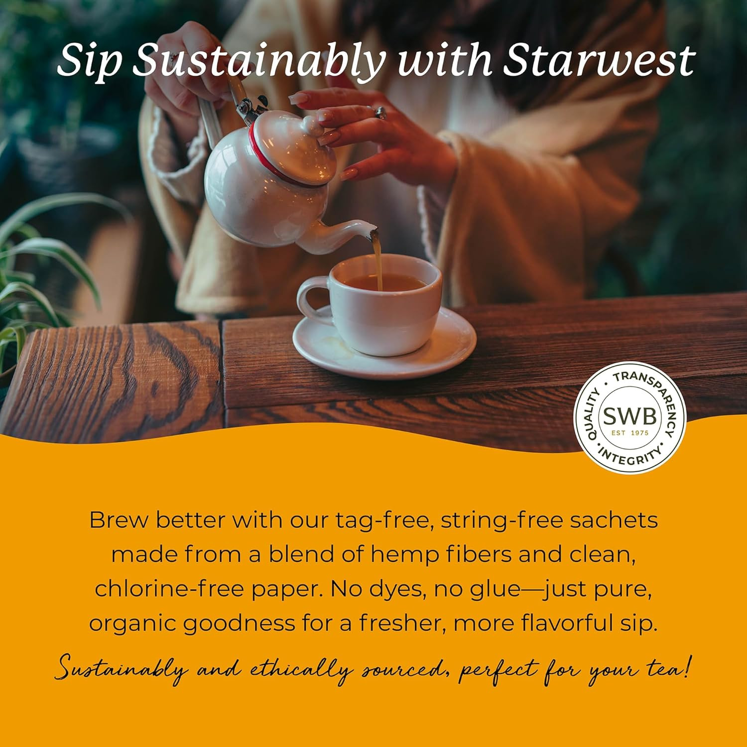 Starwest Botanicals Organic Ginger Root Tea – Caffeine Free Herbal Tea, String F