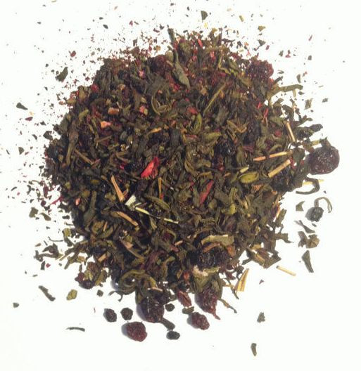 Blueberry flavor Organic Green Tea – Choose loose leaf, tea bags or sample size