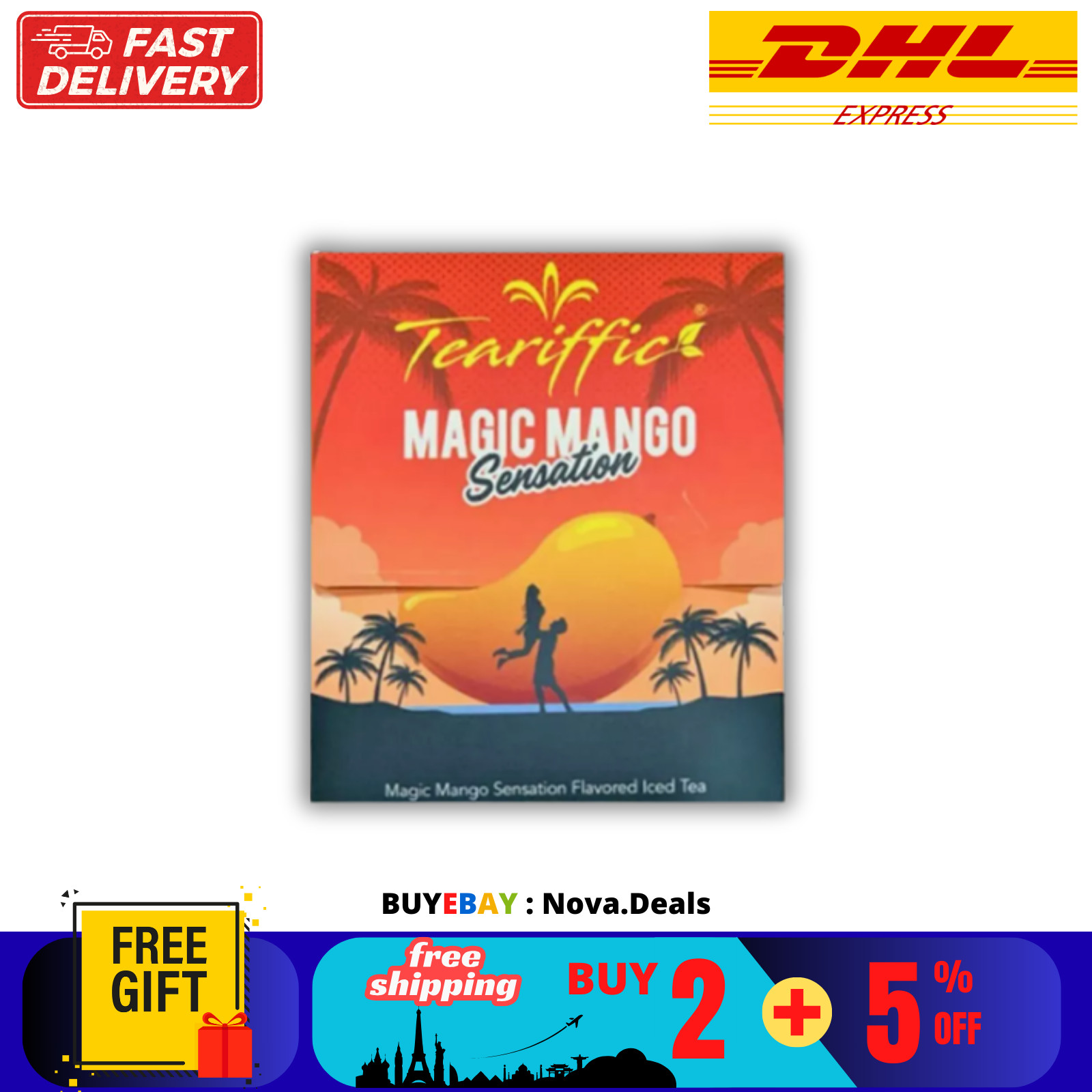 1 X Teariffic Magic Mango Sensation Sexual Men Herb Energy Coffee (12 Sachets)