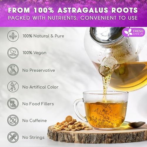 75 Astragalus Root Tea Bags Natural Herbal Caffeine-Free Vegan Gluten-Free