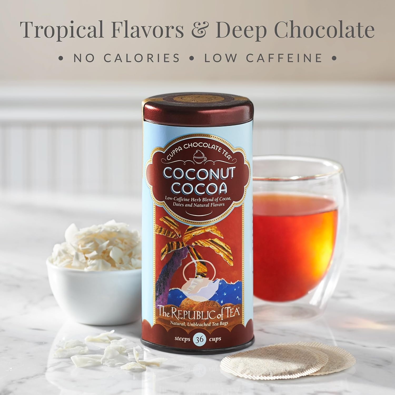 The Republic of Tea – Coconut Cocoa Cuppa Chocolate Tea Bags, Low