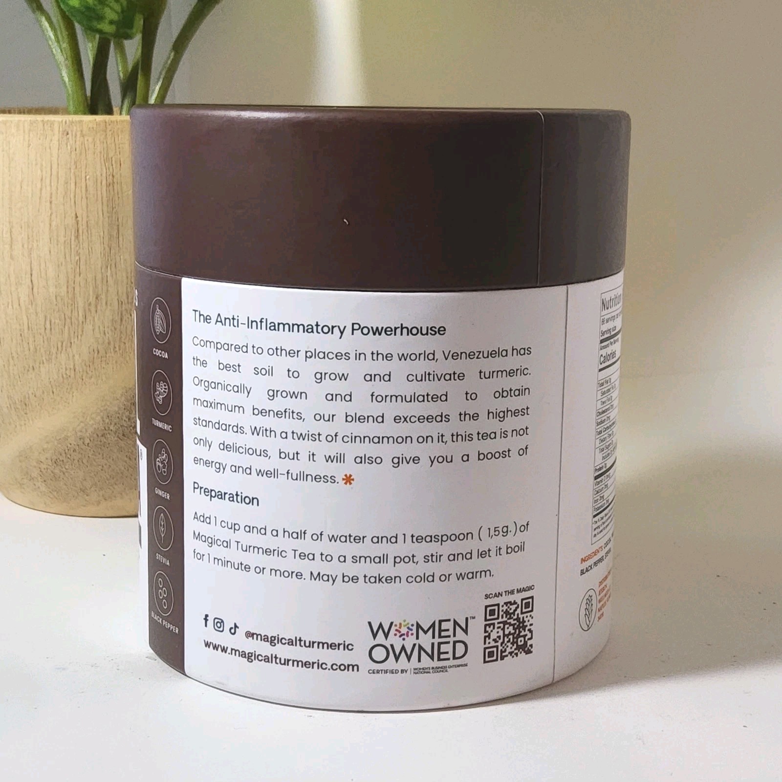 Jessica Wellness Magical Turmeric Tea Organic COCOA FLAVOR 3.5oz SEALED / NEW