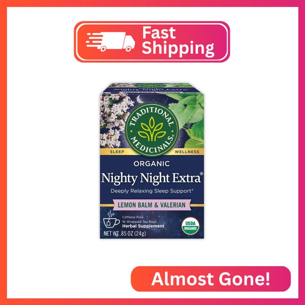 Traditional Medicinals Organic Nighty Night Extra Tea With Valerian Root for Rel