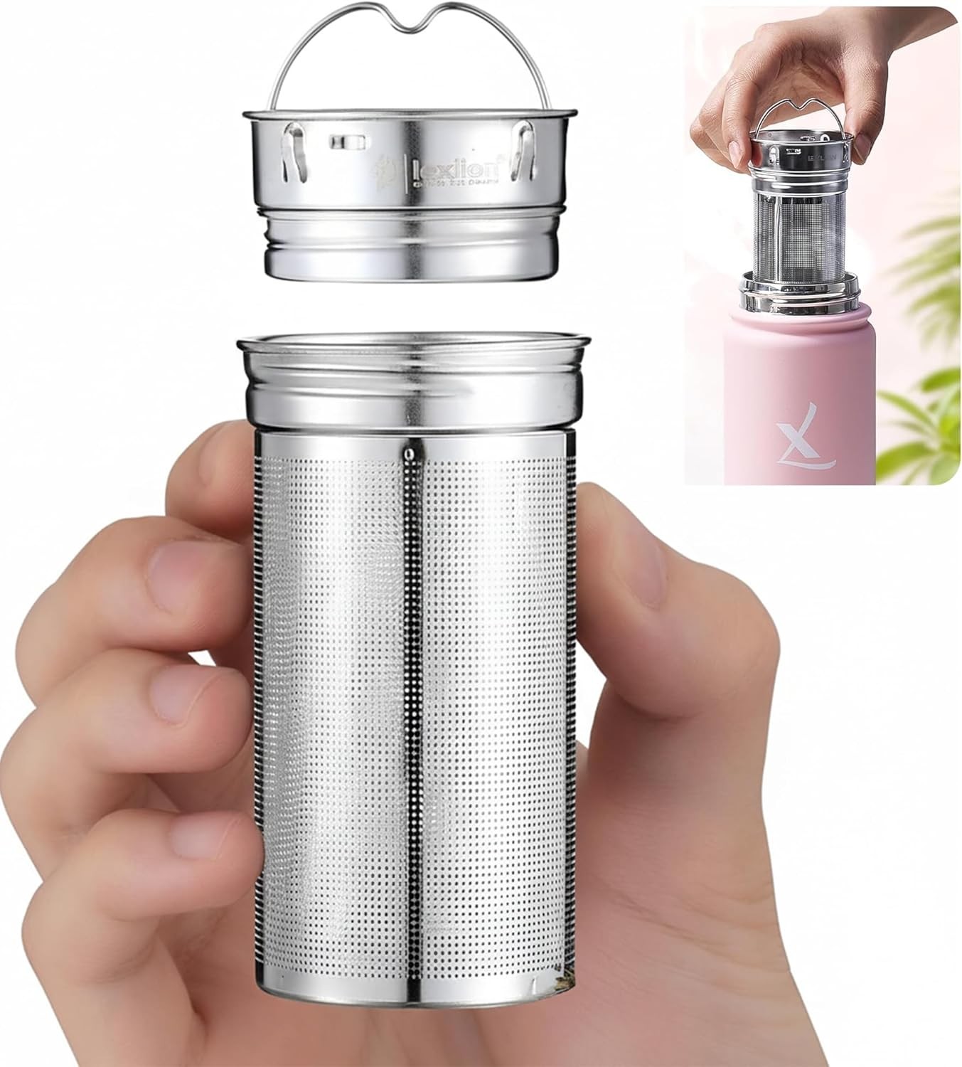 Lexlion Water Bottle Tea Infuser for Loose Leaf Brewing – Reusable & Portable