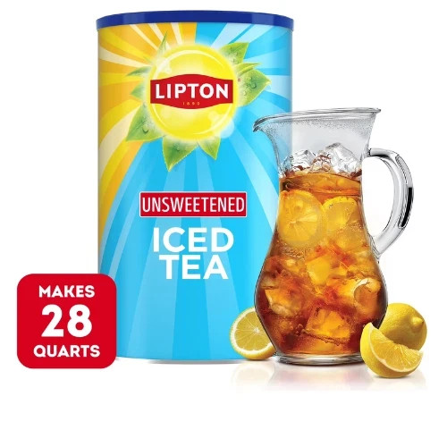 Lipton Unsweetened Black Tea Iced Tea Mix, 28 Quarts,,