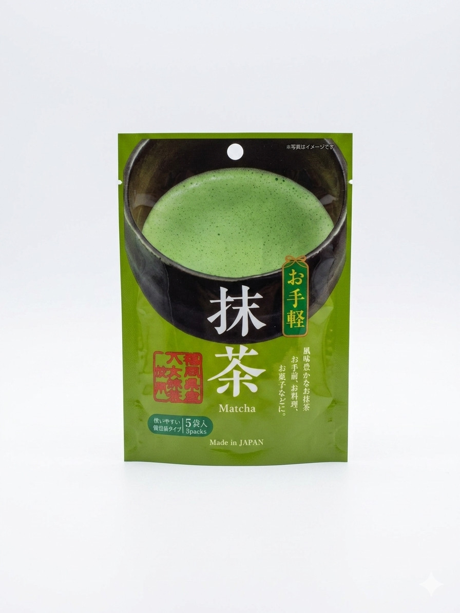 [5 Packs] Japanese Matcha Green Tea Powder Authentic Made in Japan [Set of 5]